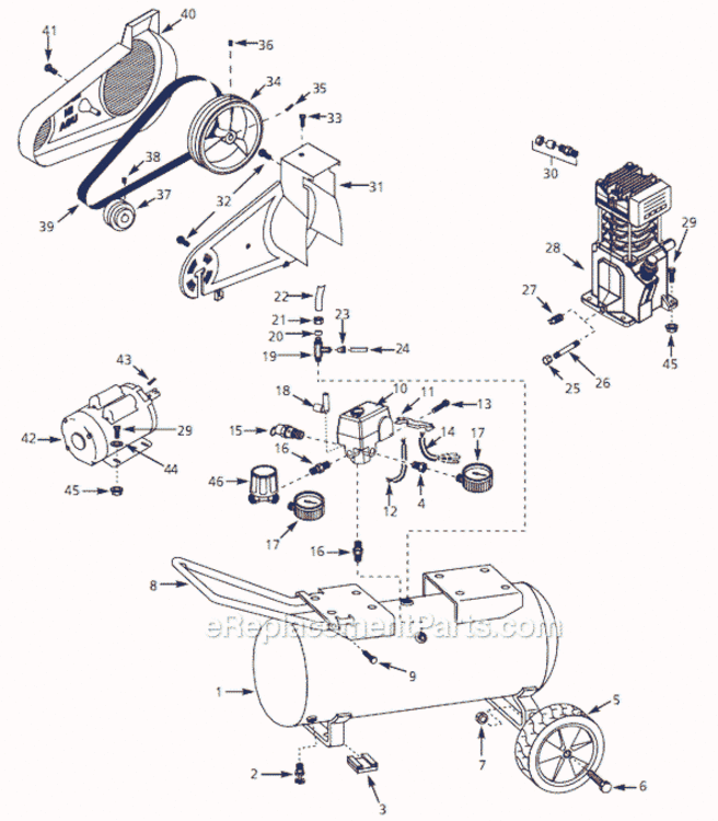 Page A Diagram and Parts List for VS500502 2000 Campbell Hausfeld Compressor